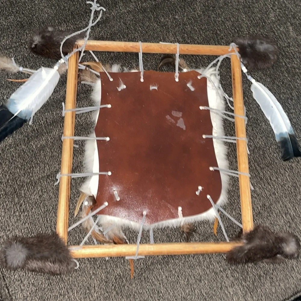 Handmade Dream Catcher Western home Decor Native American Leather Fur Feather
